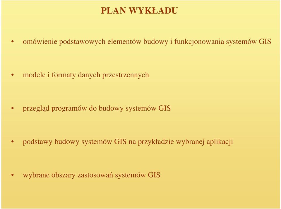 przegląd programów do budowy systemów GIS podstawy budowy systemów