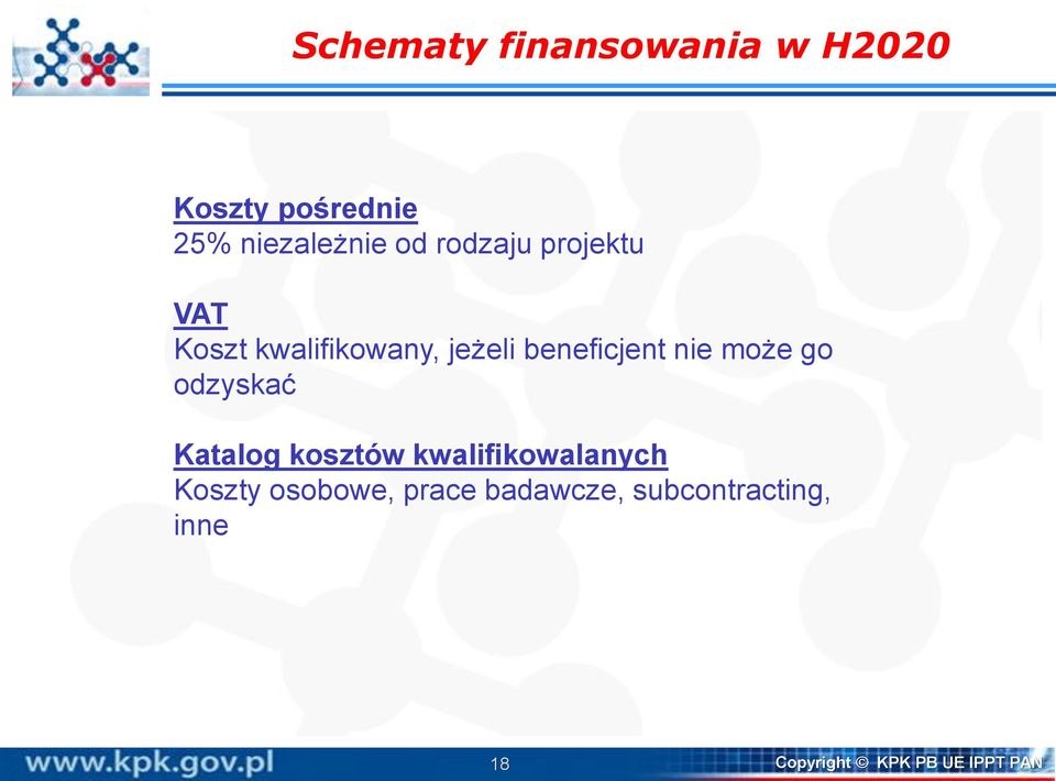 może go odzyskać Katalog kosztów kwalifikowalanych Koszty osobowe,
