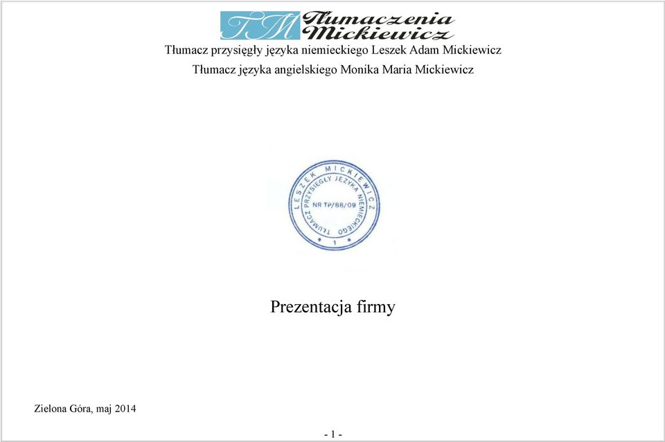 Prezentacja Firmy Tłumacz Przysięgły Języka Niemieckiego Leszek