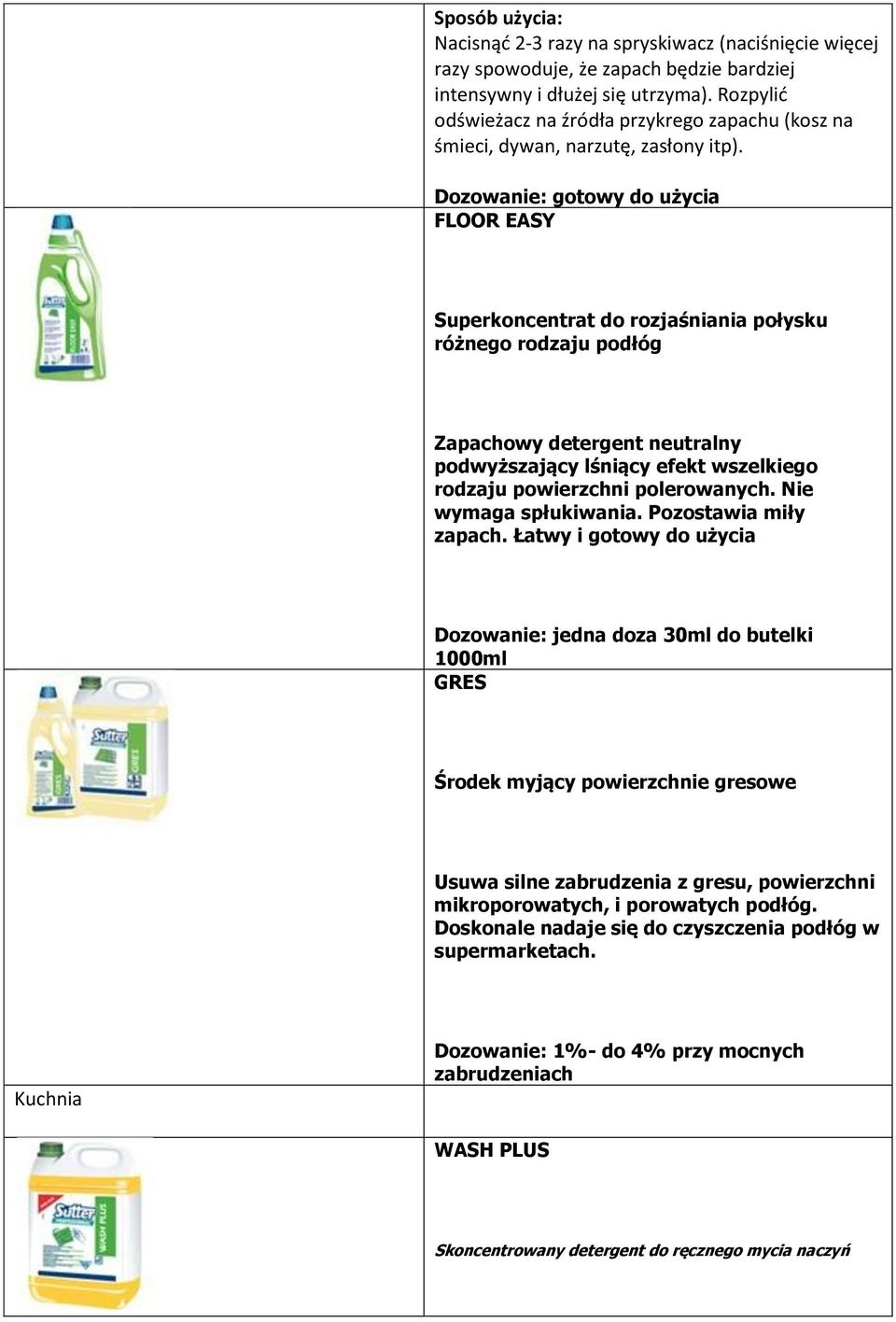 FLOOR EASY Superkoncentrat do rozjaśniania połysku różnego rodzaju podłóg Zapachowy detergent neutralny podwyższający lśniący efekt wszelkiego rodzaju powierzchni polerowanych. Nie wymaga spłukiwania.