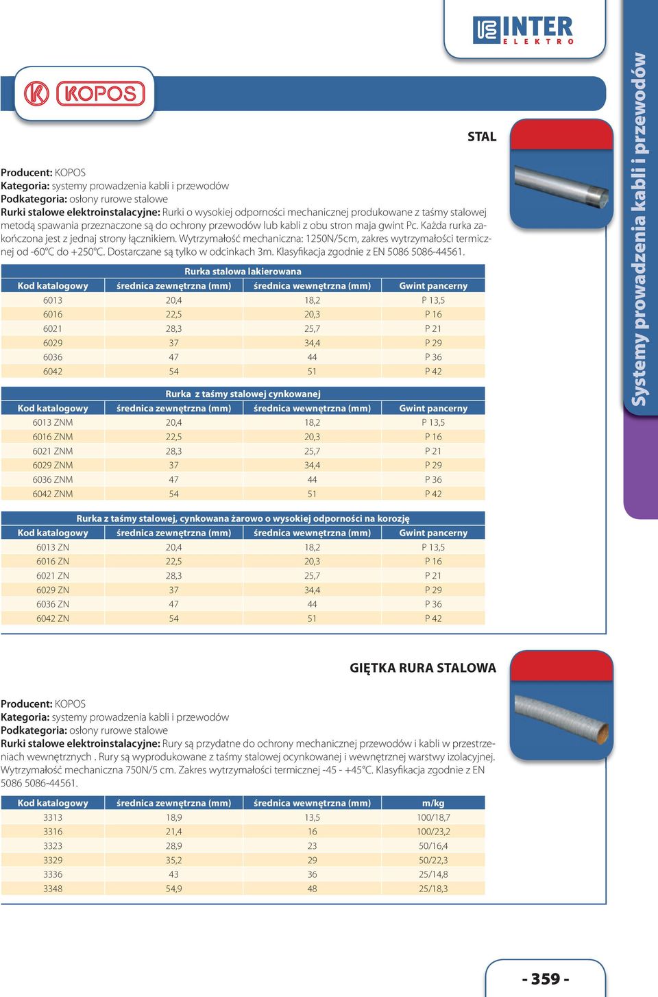 Dostarczane są tylko w odcinkach 3m. Klasyfikacja zgodnie z EN 5086 5086-44561.