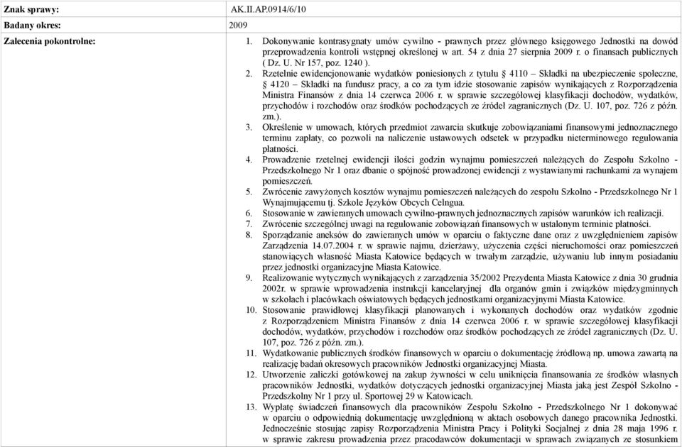 o finansach publicznych ( Dz. U. Nr 157, poz. 1240 ). 2.