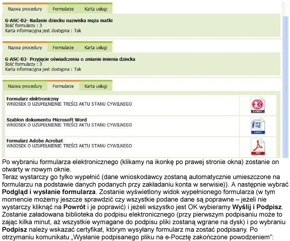 A następnie wybrać Podgląd i wysłanie formularza.