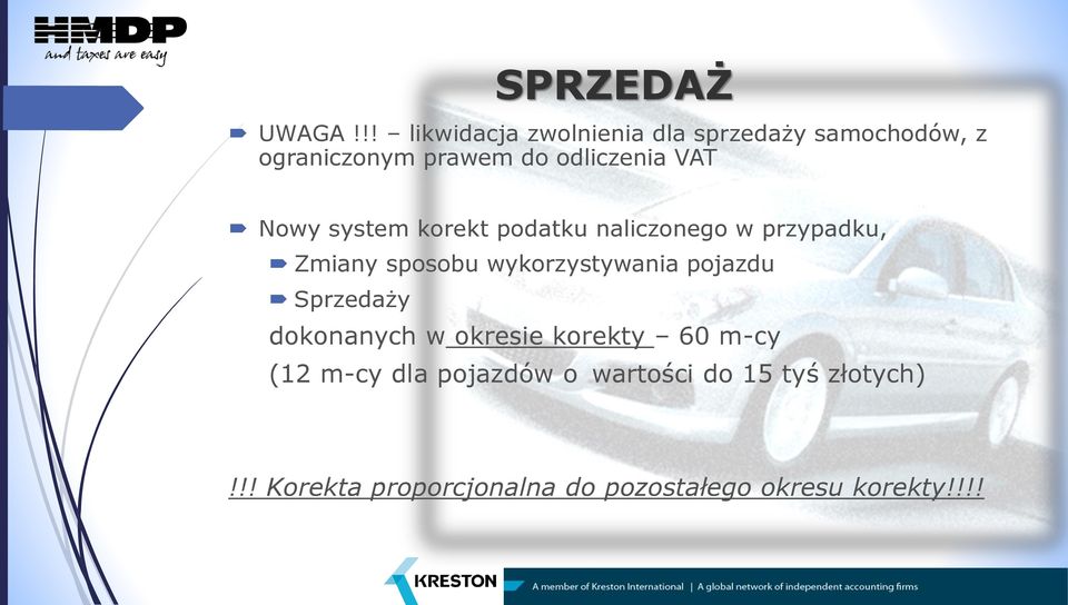 VAT Nowy system korekt podatku naliczonego w przypadku, Zmiany sposobu wykorzystywania