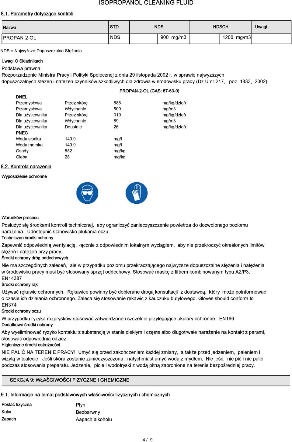 w sprawie najwyzszych dopuszczalnych stezen i natezen czynników szkodliwych dla zdrowia w srodowisku pracy (Dz.U nr 217, poz.