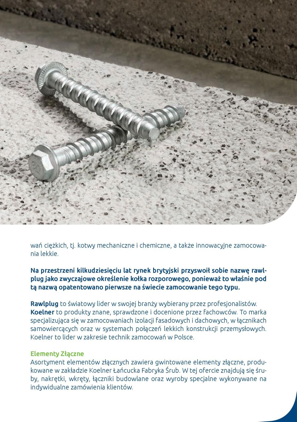 zamocowanie tego typu. Rawlplug to światowy lider w swojej branży wybierany przez profesjonalistów. Koelner to produkty znane, sprawdzone i docenione przez fachowców.