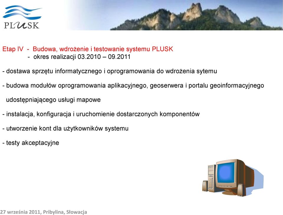 oprogramowania aplikacyjnego, geoserwera i portalu geoinformacyjnego udostępniającego usługi mapowe -