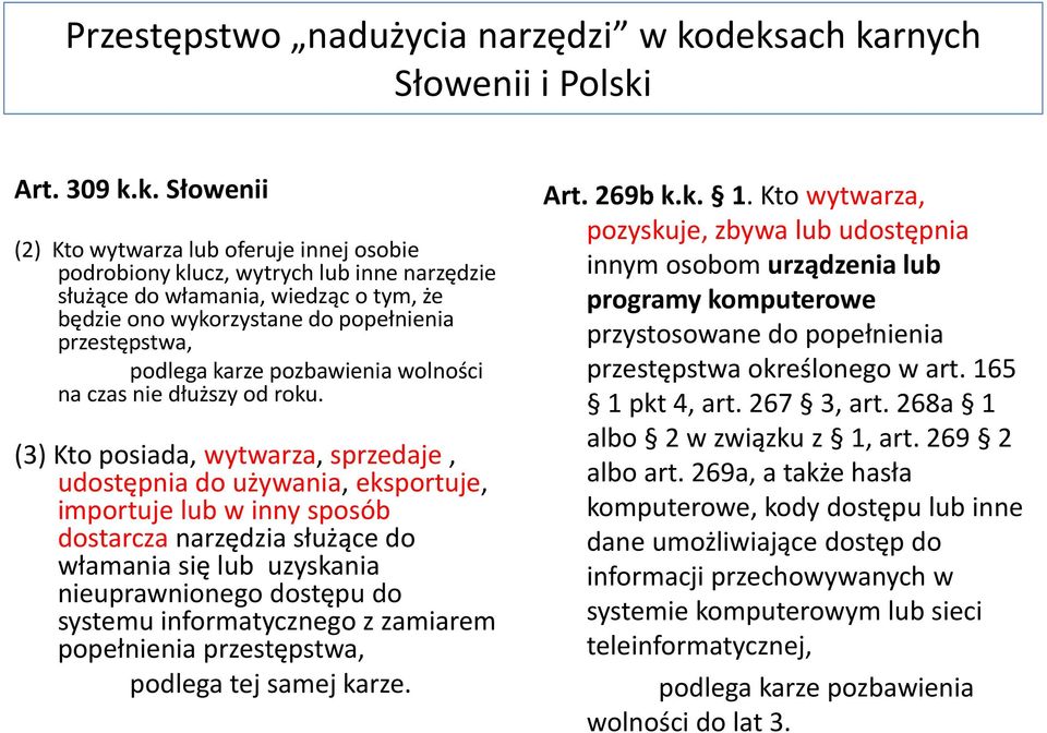 wykorzystane do popełnienia przestępstwa, podlega karze pozbawienia wolności na czas nie dłuższy od roku.