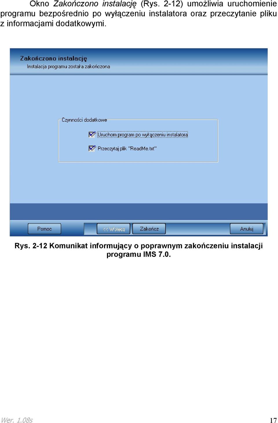 instalatora oraz przeczytanie pliku z informacjami dodatkowymi.