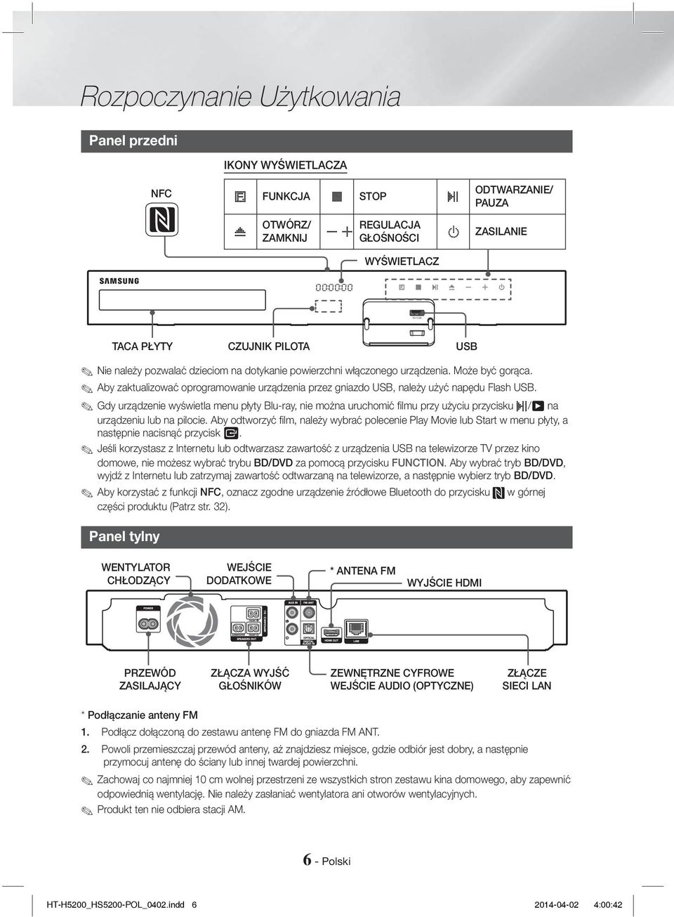 Aby zaktualizować oprogramowanie urządzenia przez gniazdo USB, należy użyć napędu Flash USB.