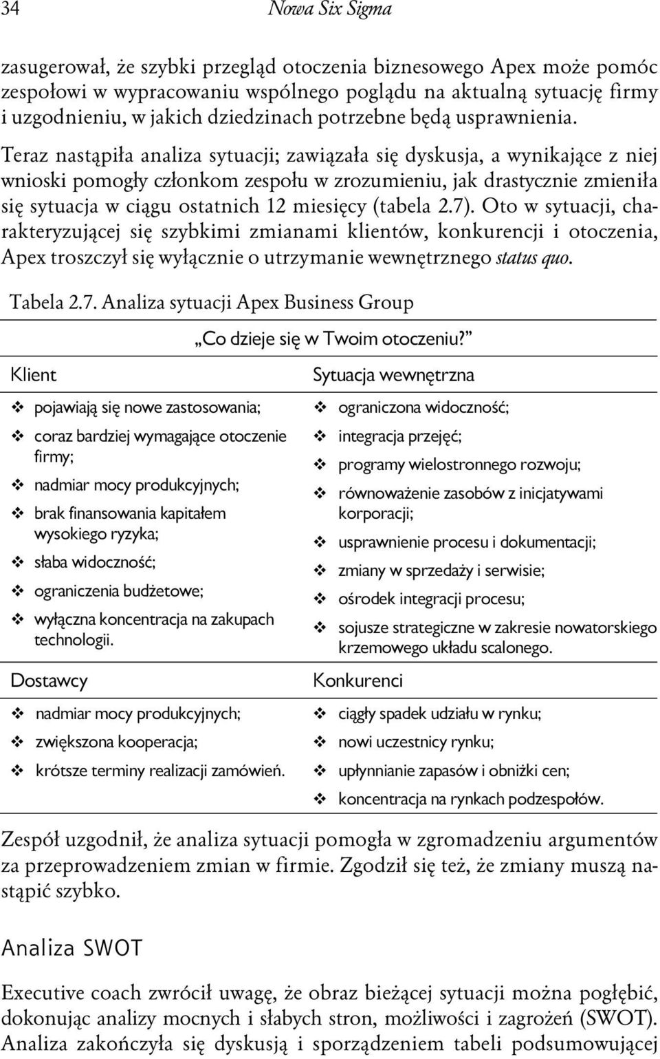 Teraz nastąpiła analiza sytuacji; zawiązała się dyskusja, a wynikające z niej wnioski pomogły członkom zespołu w zrozumieniu, jak drastycznie zmieniła się sytuacja w ciągu ostatnich 12 miesięcy