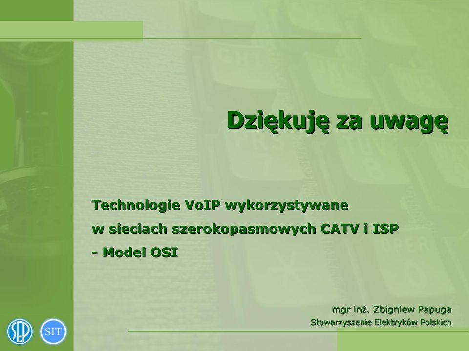 szerokopasmowych CATV i ISP - Model OSI