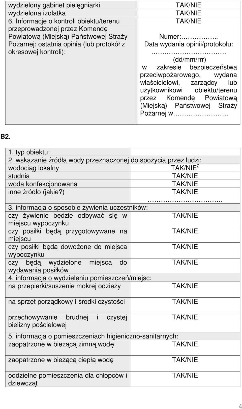 . Data wydania opinii/protokołu:.