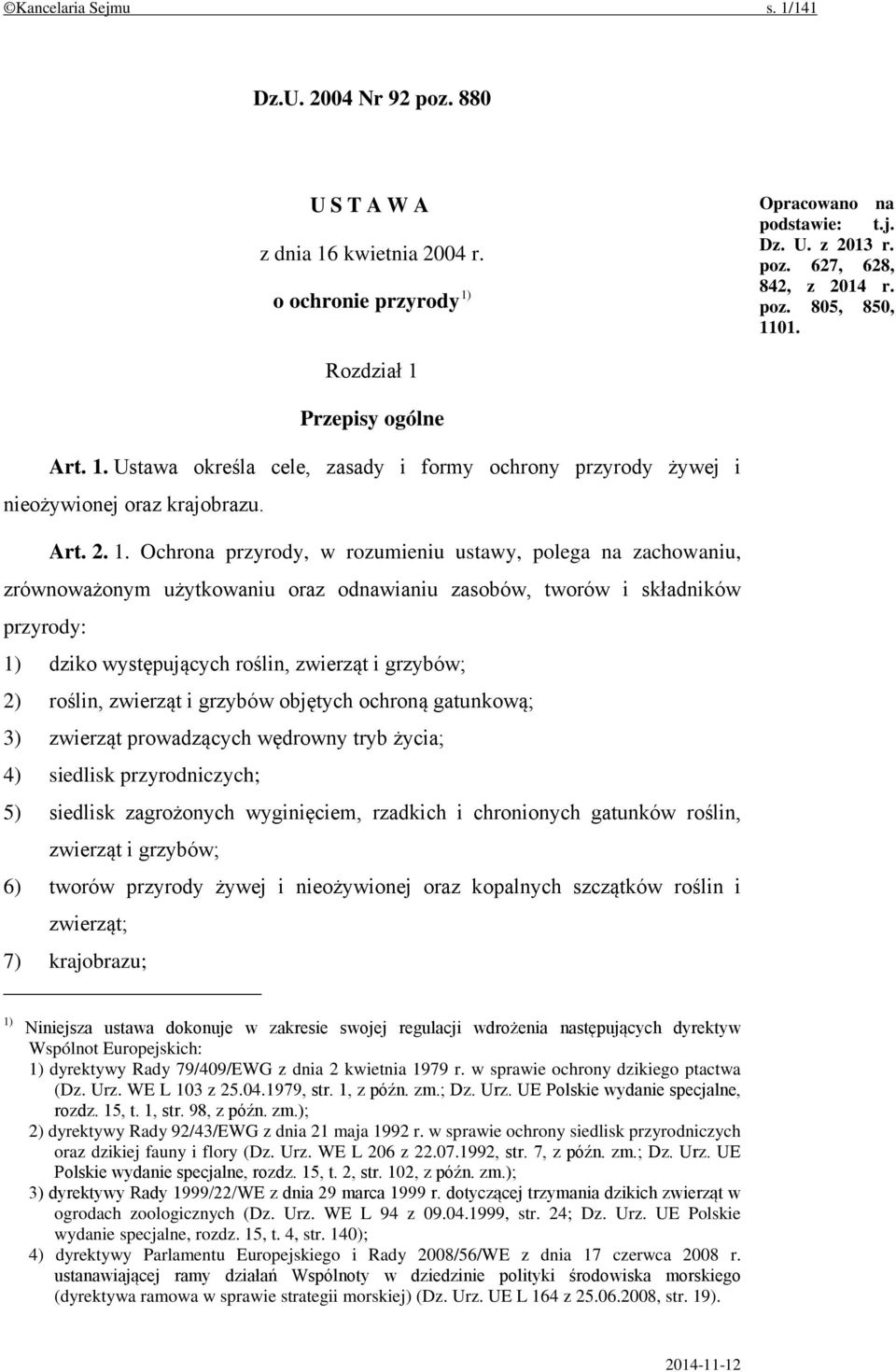 Przepisy ogólne Art. 1.