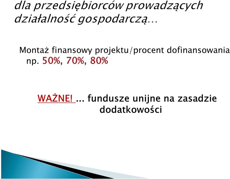 dofinansowania np.