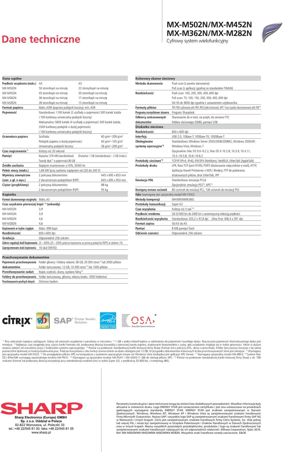 stron/kopii na minutę 15 stron/kopii na minutę Format papieru Maks. A3W (poprzez podajnik boczny), min.
