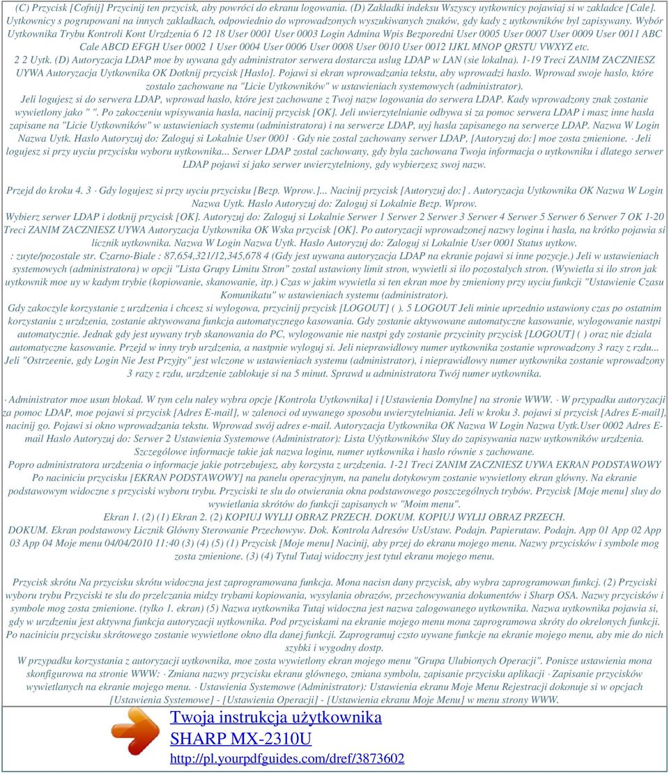 Wybór Uytkownika Trybu Kontroli Kont Urzdzenia 6 12 18 User 0001 User 0003 Login Admina Wpis Bezporedni User 0005 User 0007 User 0009 User 0011 ABC Cale ABCD EFGH User 0002 1 User 0004 User 0006 User