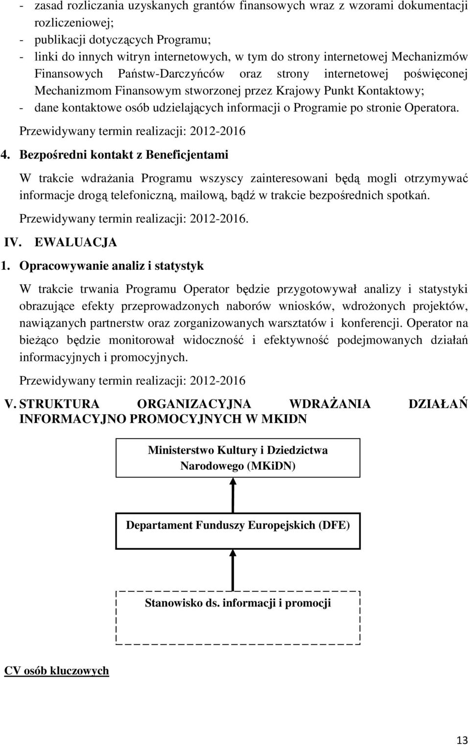 Programie po stronie Operatora. Przewidywany termin realizacji: 2012-2016 4.