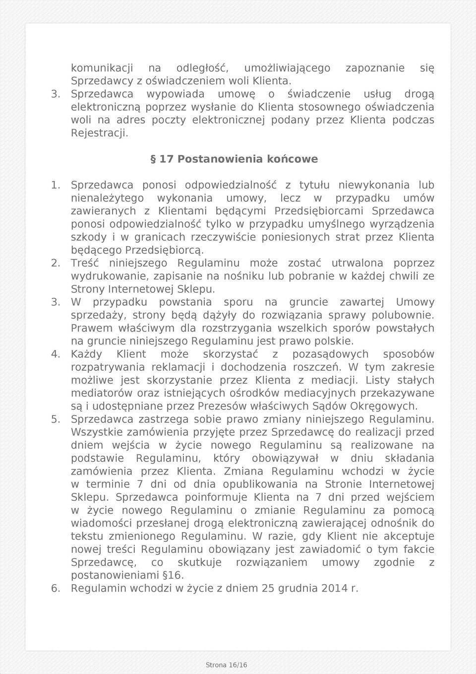 17 Postanowienia końcowe 1.