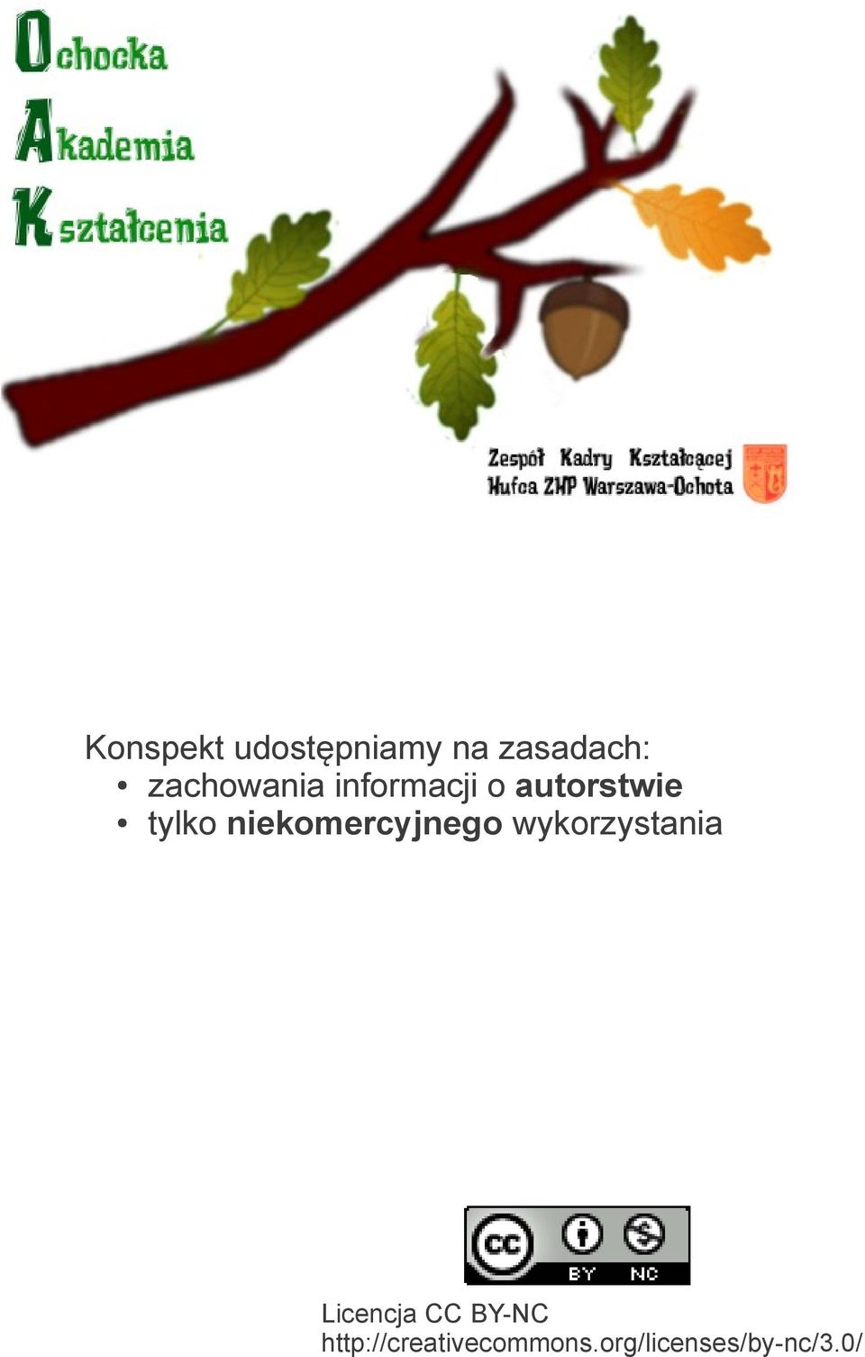 niekomercyjnego wykorzystania Licencja CC