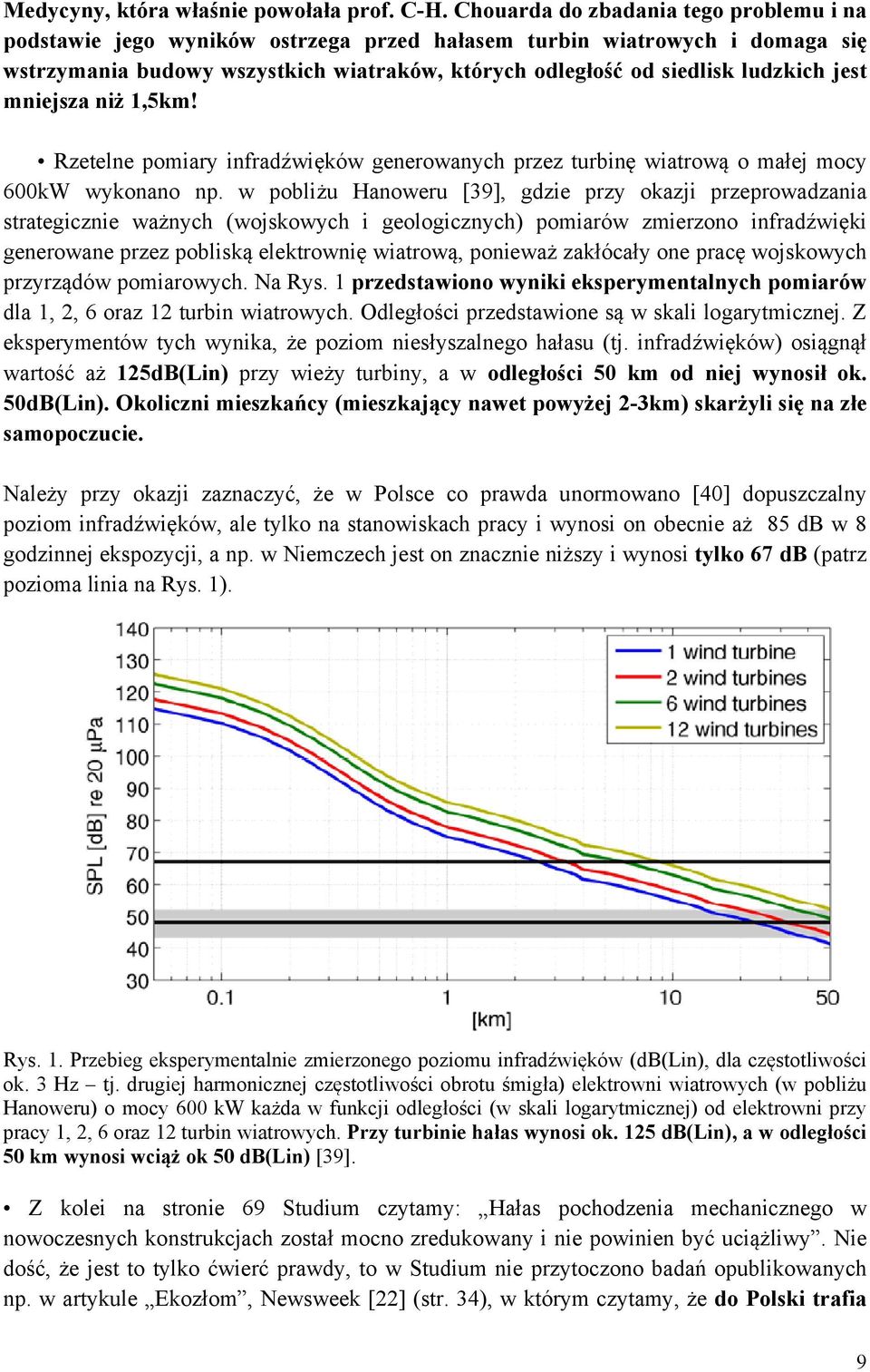 jest mniejsza niż 1,5km! Rzetelne pomiary infradźwięków generowanych przez turbinę wiatrową o małej mocy 600kW wykonano np.