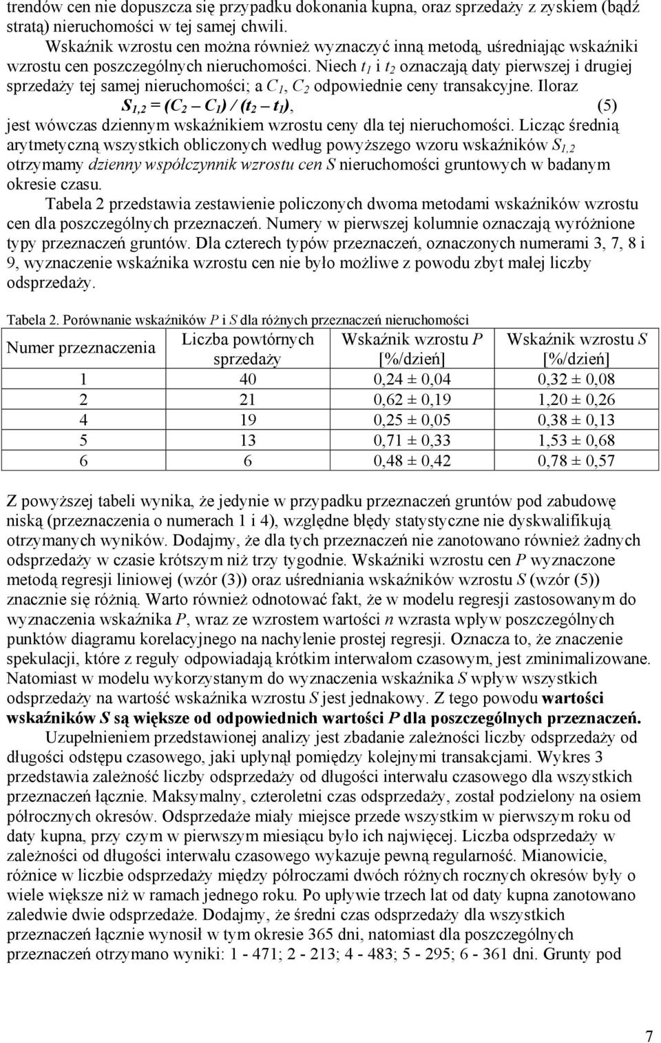 Niech t 1 i t 2 oznaczają daty pierwszej i drugiej sprzedaży tej samej nieruchomości; a C 1, C 2 odpowiednie ceny transakcyjne.