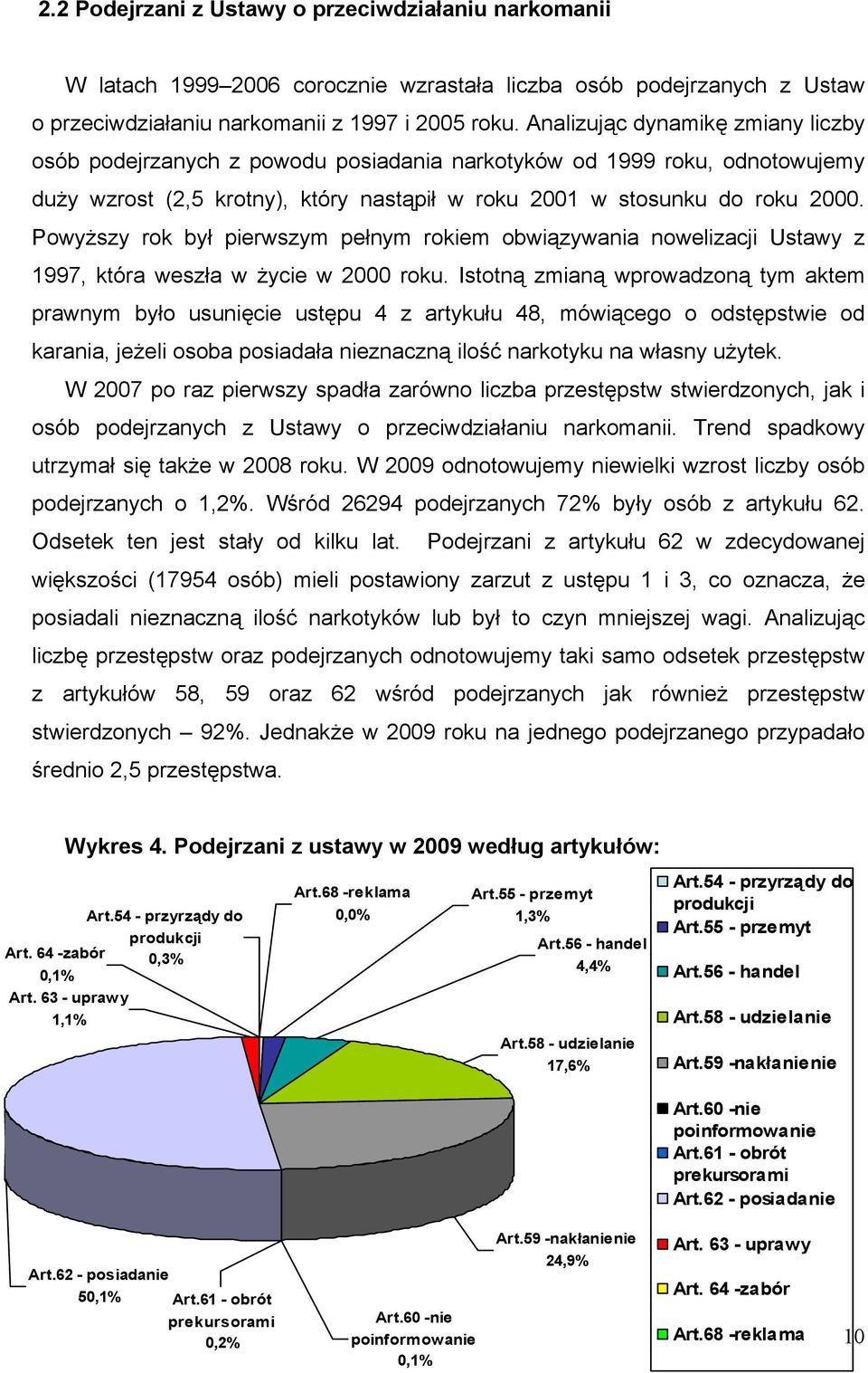 Powyższy rok był pierwszym pełnym rokiem obwiązywania nowelizacji Ustawy z 1997, która weszła w życie w 2000 roku.