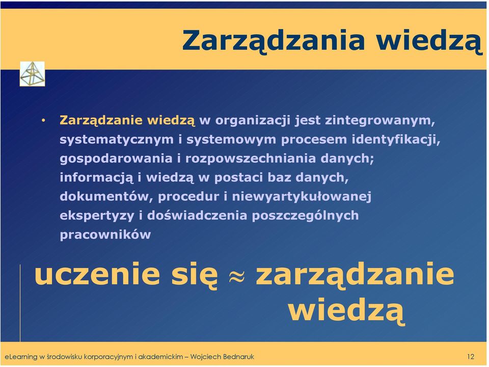 danych, dokumentów, procedur i niewyartykułowanej ekspertyzy i doświadczenia poszczególnych