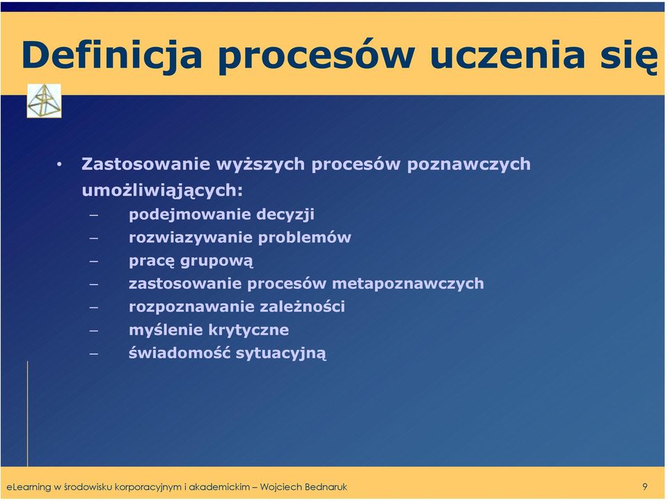 zastosowanie procesów metapoznawczych rozpoznawanie zależności myślenie