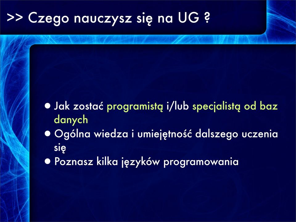 od baz danych Ogólna wiedza i umiejętność