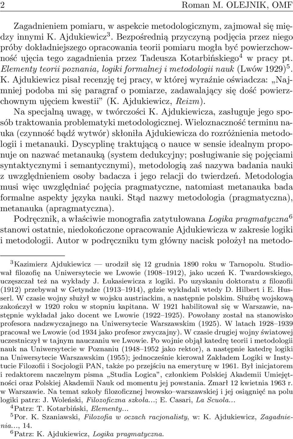 Elementy teorii poznania, logiki formalnej i metodologii nauk (Lwów 1929) 5. K.