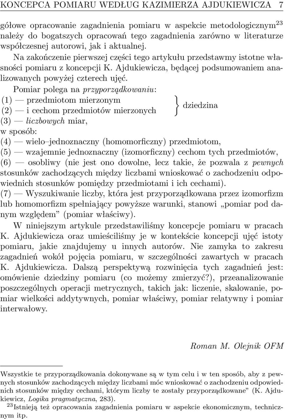 Ajdukiewicza, będącej podsumowaniem analizowanych powyżej czterech ujęć.