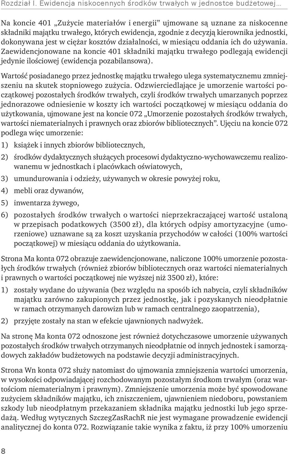 decyzją kierownika jednostki, dokonywana jest w ciężar kosztów działalności, w miesiącu oddania ich do używania.