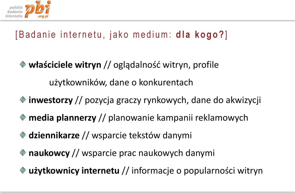 pozycja graczy rynkowych, dane do akwizycji media plannerzy // planowanie kampanii reklamowych