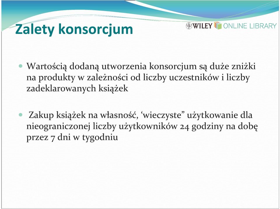 zadeklarowanych książek Zakup książek na własność, wieczyste