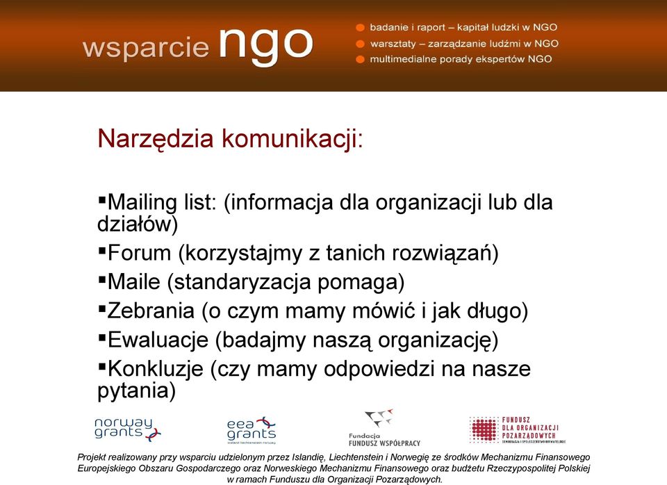 (standaryzacja pomaga) Zebrania (o czym mamy mówić i jak długo)