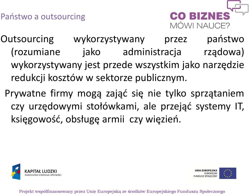 kosztów w sektorze publicznym.