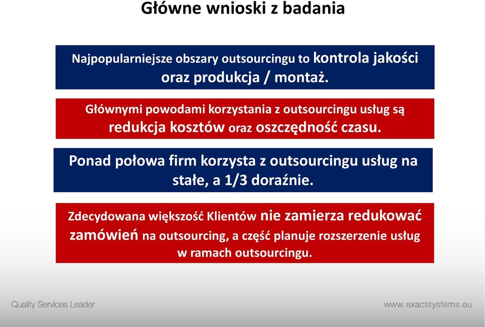 Ponad połowa firm korzysta z outsourcingu usług na stałe, a 1/3 doraźnie.