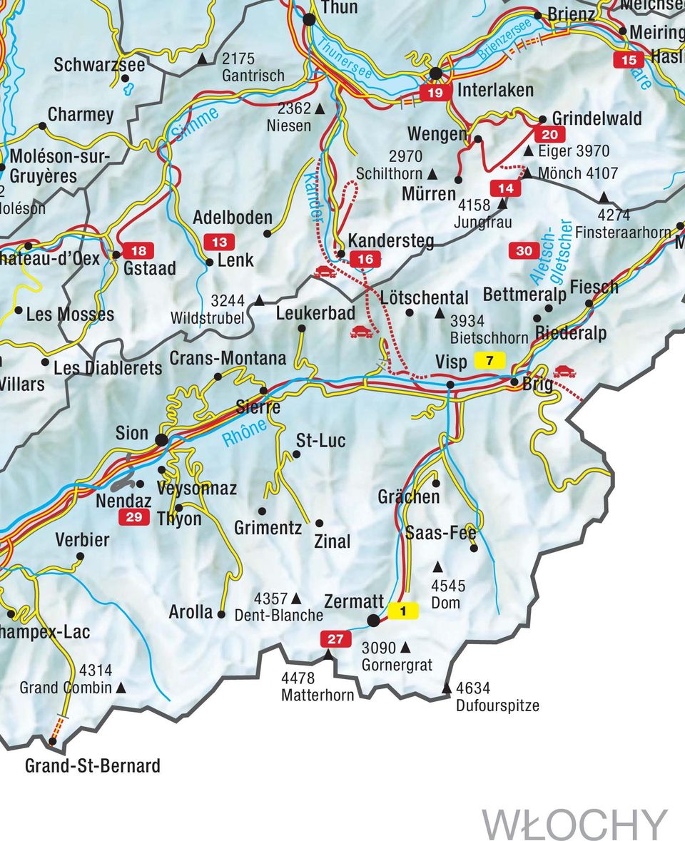 Leukerbad Zermatt Saas-Fee Thun Grindelwald M Lenk Crans-Montana Brienz Brig Charmey Moléson-sur- Gruyères Grand-St-Bernard Grimentz St-Luc Zinal Kandersteg Les Mosses Les Diablerets