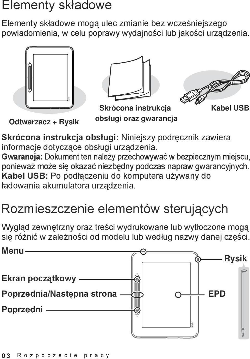 Gwarancja: Dokument ten należy przechowywać w bezpiecznym miejscu, ponieważ może się okazać niezbędny podczas napraw gwarancyjnych.