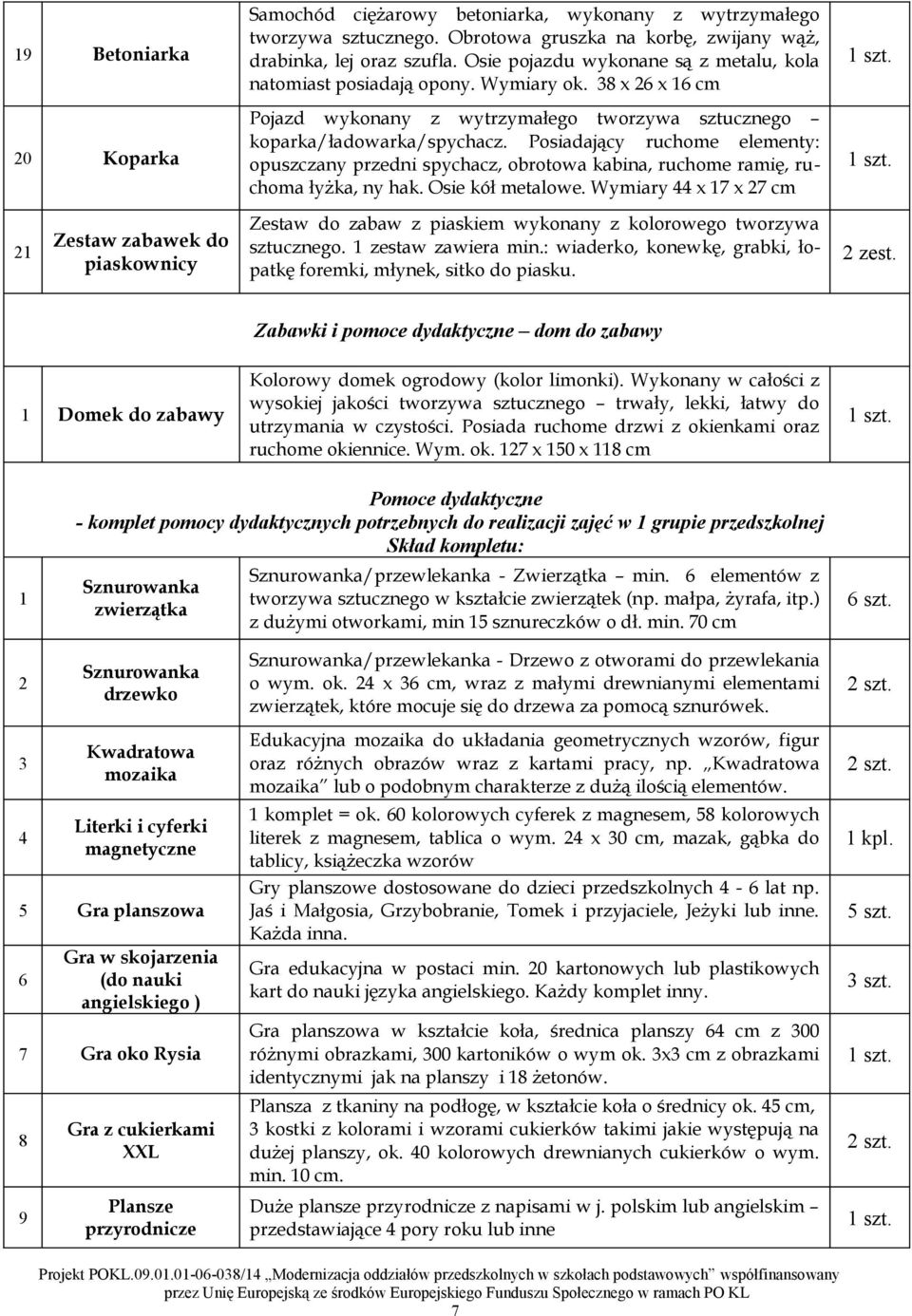 Posiadający ruchome elementy: opuszczany przedni spychacz, obrotowa kabina, ruchome ramię, ruchoma łyżka, ny hak. Osie kół metalowe.