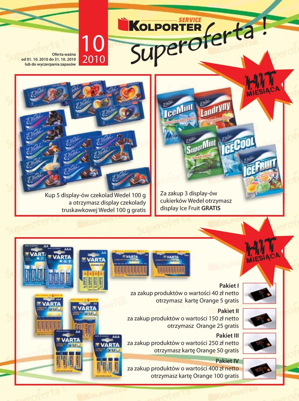2010 lub do wyczerpania zapasów 10 2010 Kup 5 display-ów czekolad Wedel 100 g a otrzymasz display czekolady truskawkowej Wedel 100 g gratis Za