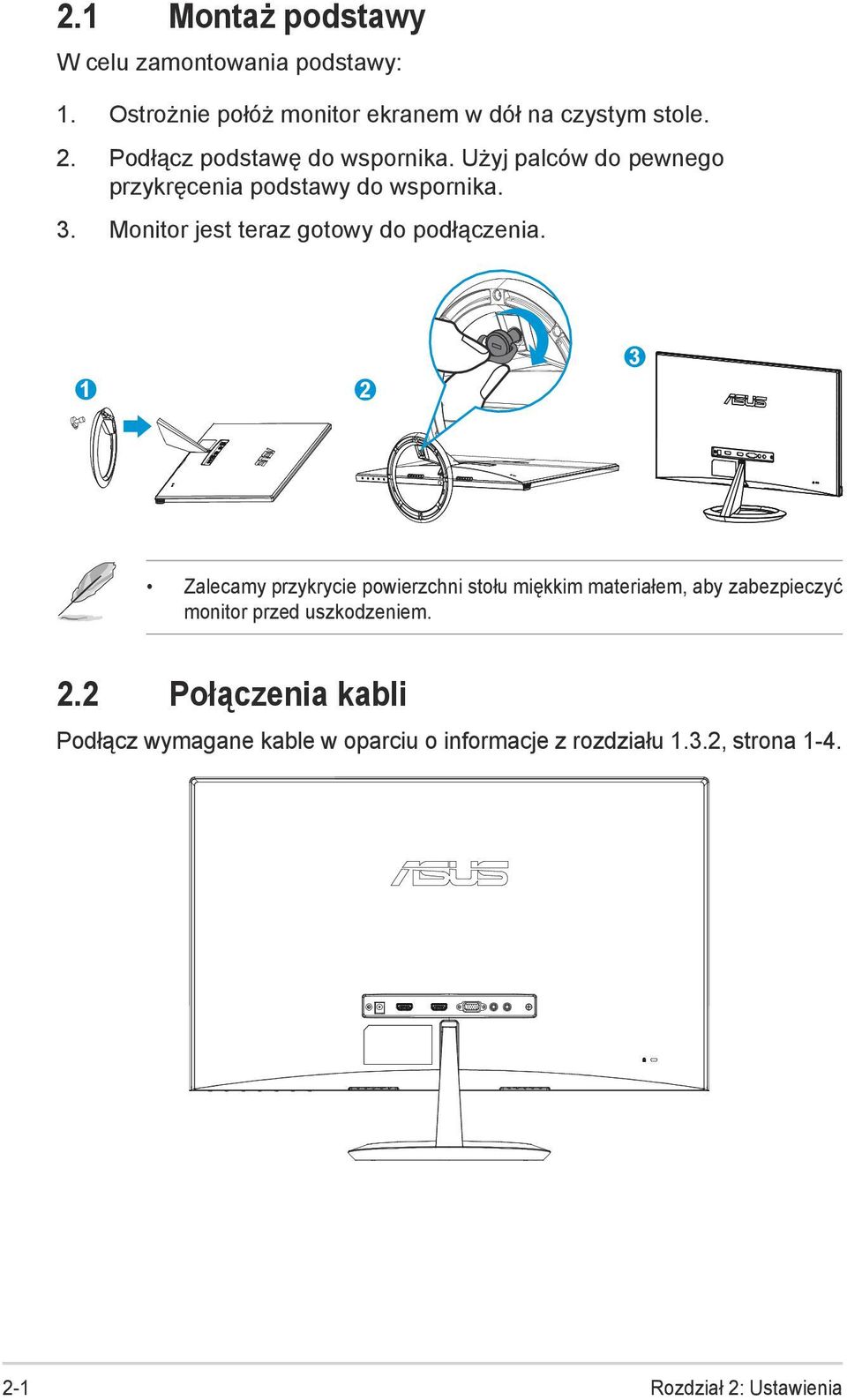 Monitor jest teraz gotowy do podłączenia.