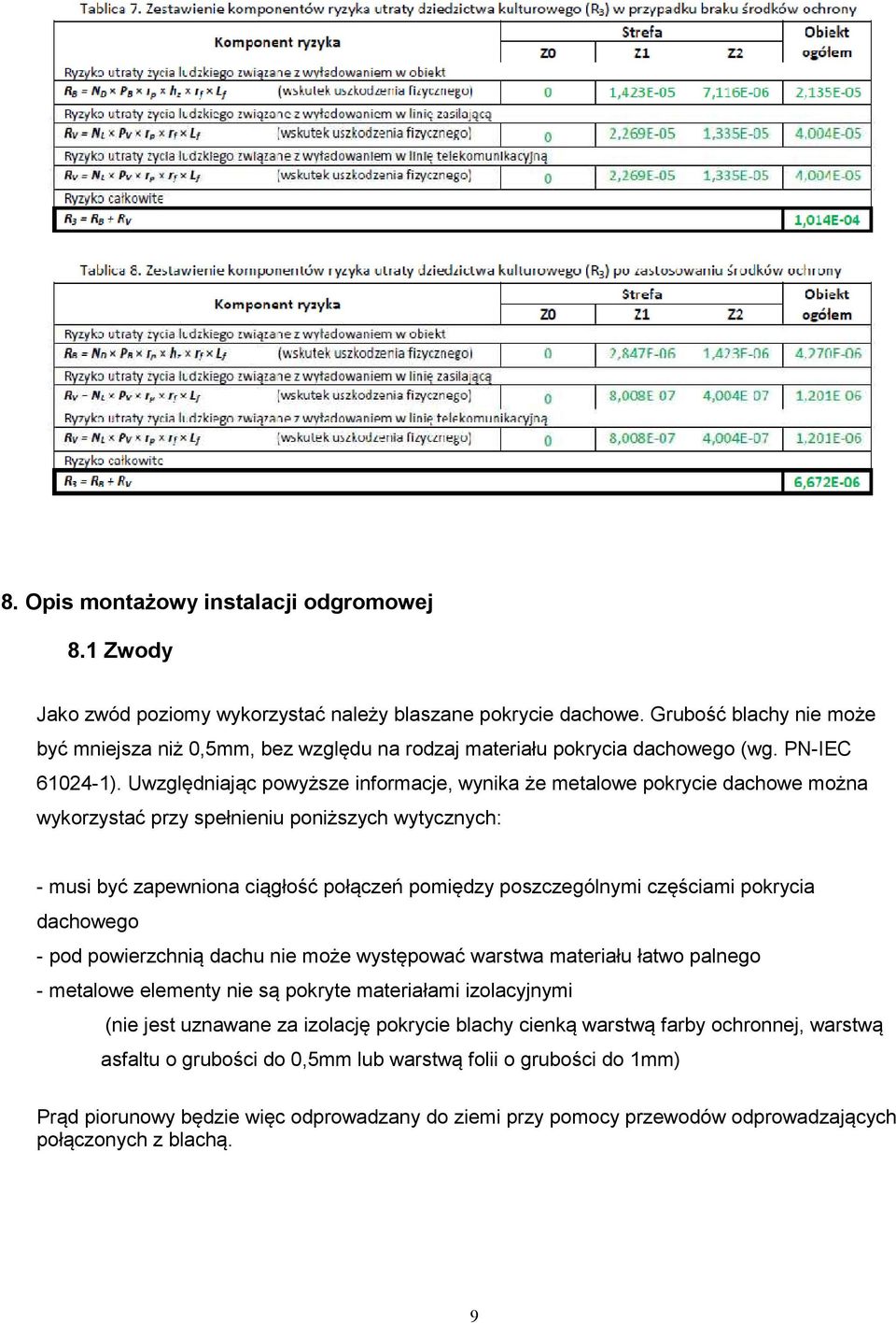 Uwzględniając powyższe informacje, wynika że metalowe pokrycie dachowe można wykorzystać przy spełnieniu poniższych wytycznych: - musi być zapewniona ciągłość połączeń pomiędzy poszczególnymi