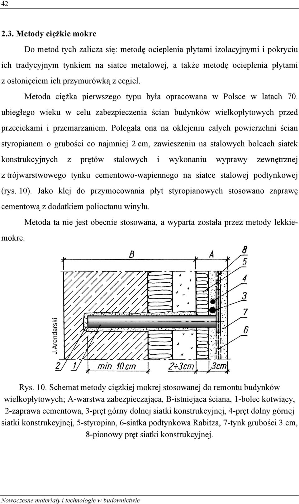 przymurówką z cegieł. Metoda ciężka pierwszego typu była opracowana w Polsce w latach 70. ubiegłego wieku w celu zabezpieczenia ścian budynków wielkopłytowych przed przeciekami i przemarzaniem.