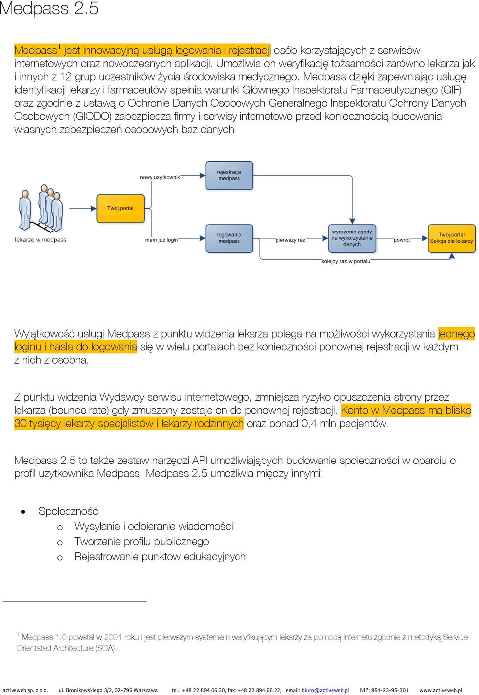 Medpass dzięki zapewniając usługę identyfikacji lekarzy i farmaceutów spełnia warunki Głównego Inspektoratu Farmaceutycznego (GIF) oraz zgodnie z ustawą o Ochronie Danych Osobowych Generalnego