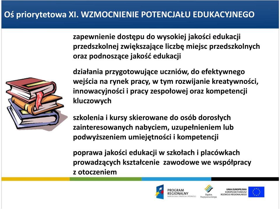 podnoszące jakość edukacji działania przygotowujące uczniów, do efektywnego wejścia na rynek pracy, w tym rozwijanie kreatywności, innowacyjności i