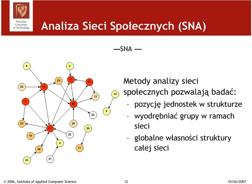 pozycję jednostek w strukturze wyodrębniać grupy