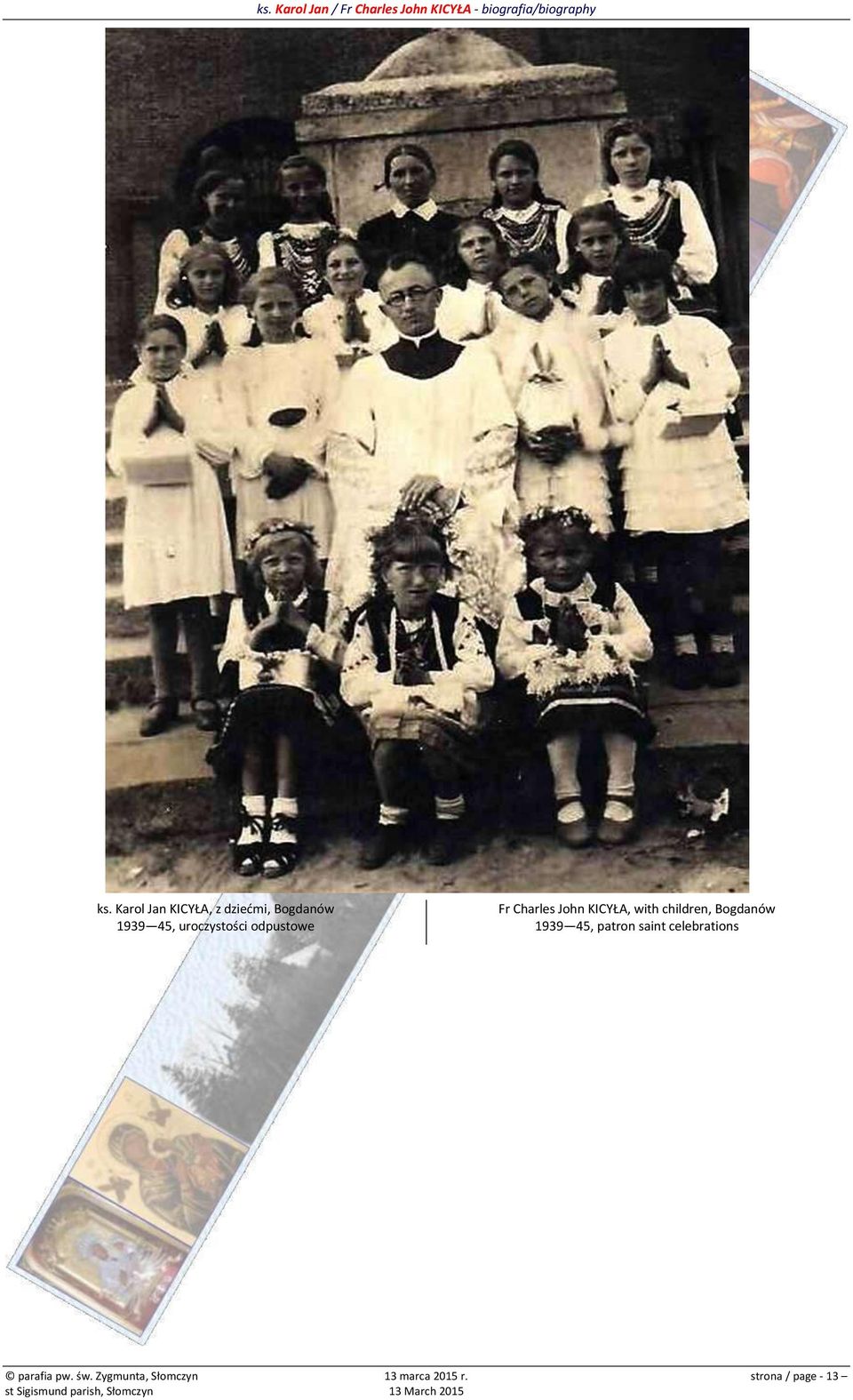 children, Bogdanów 1939 45, patron saint celebrations