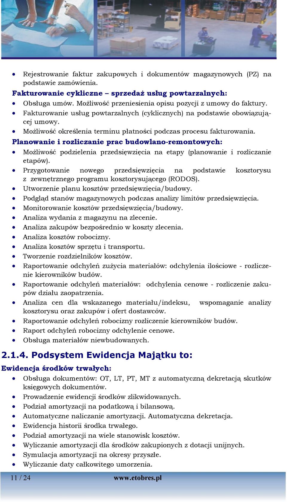 Możliwość określenia terminu płatności podczas procesu fakturowania.